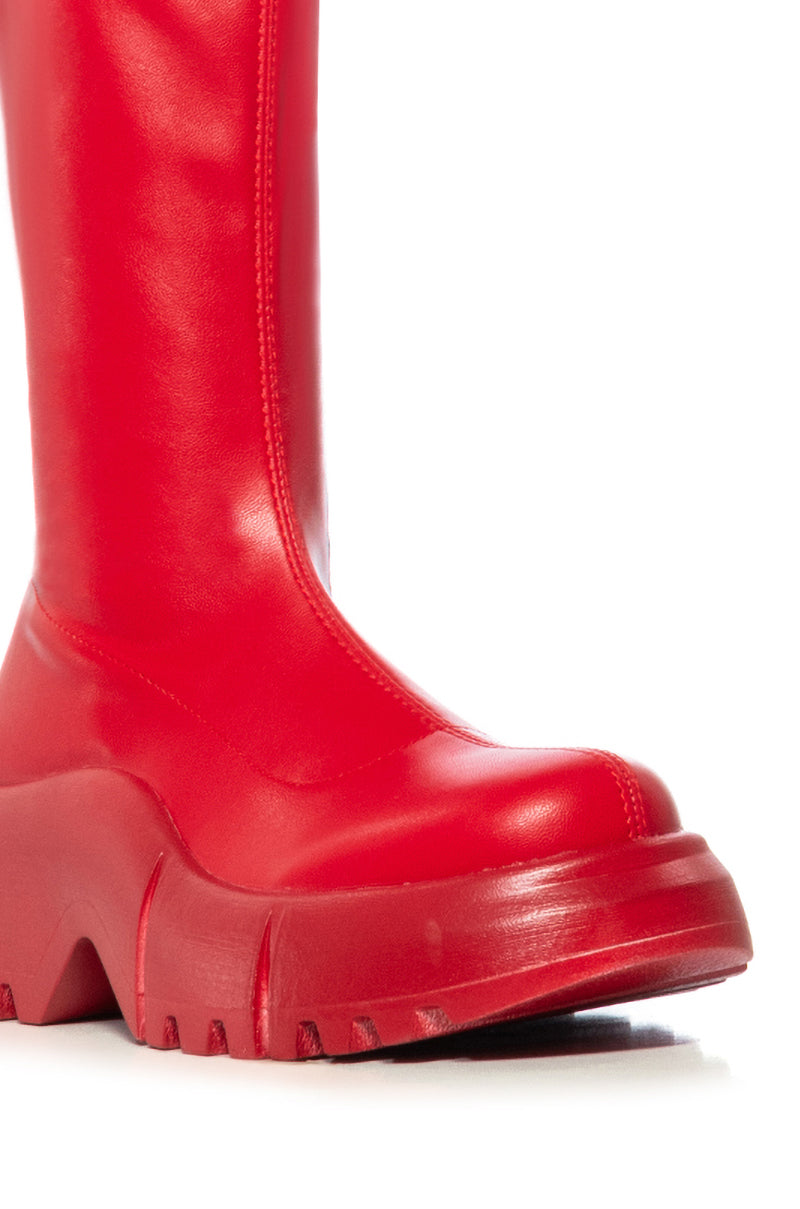 AZALEA WANG SWEETBAY RED FUTURISTIC BOOT