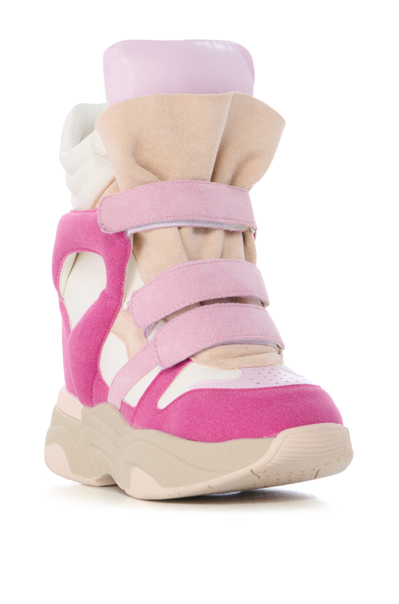 MARANTO CHUNKY PINK WEDGE HEEL SNEAKER