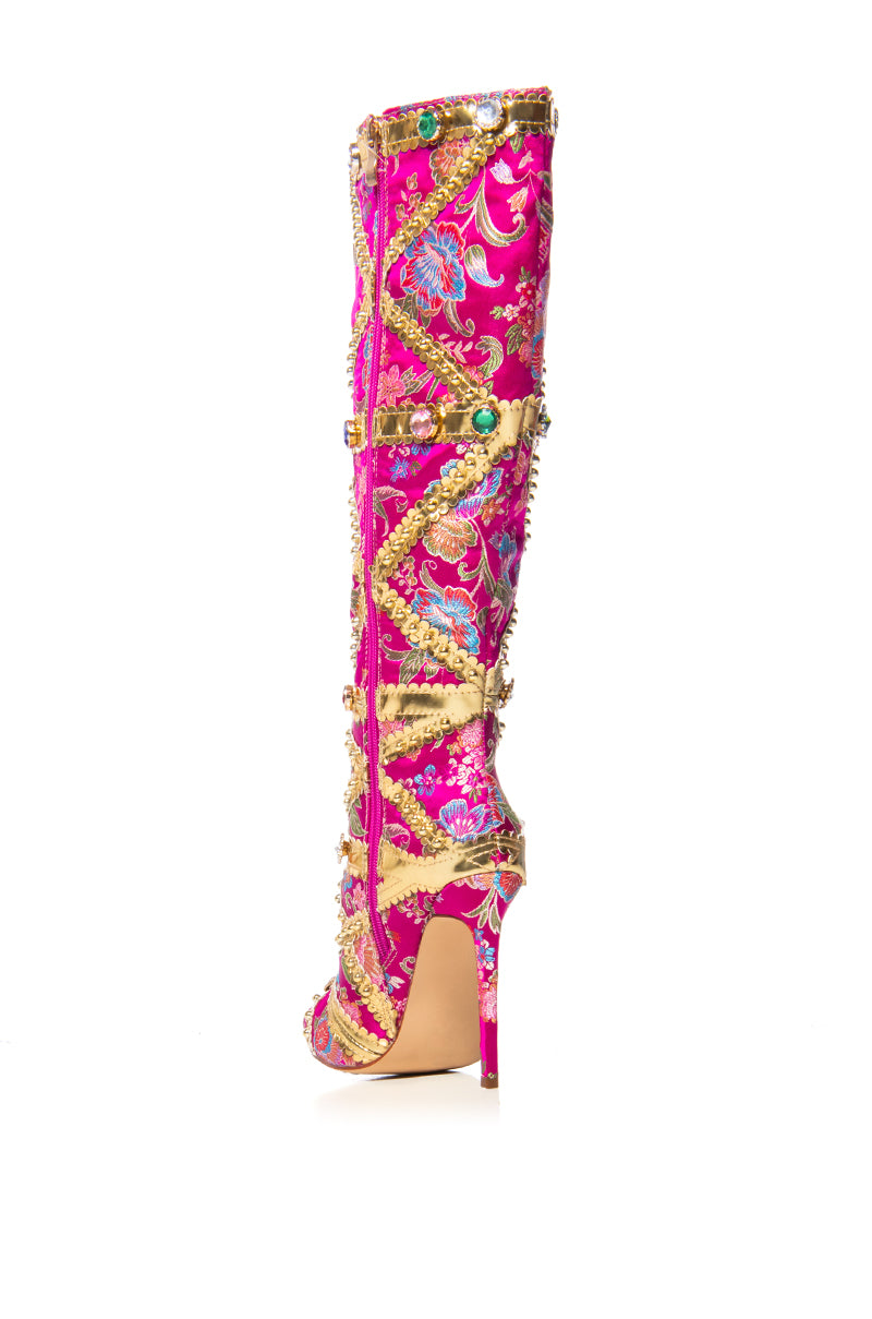 AZALEA WANG CONFIDENT EMBELLISHED BOOT IN PINK