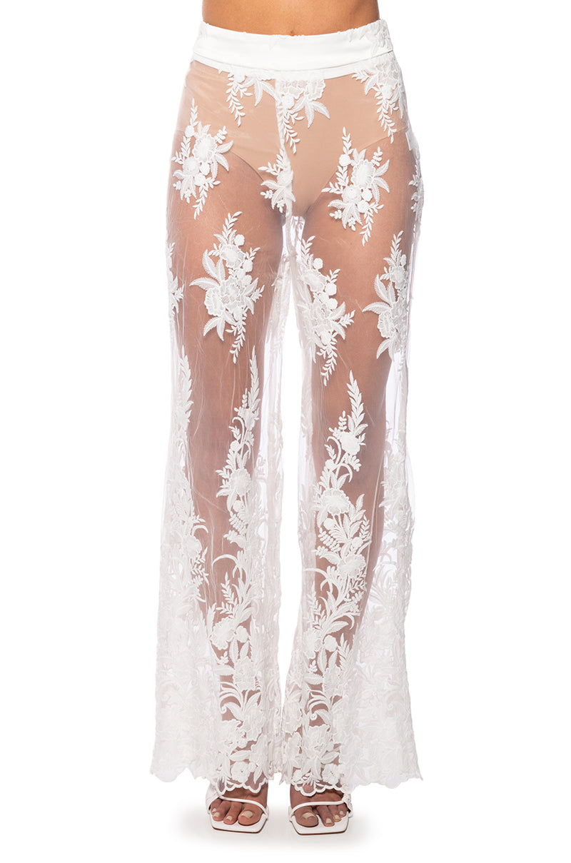 KAI LACE TROUSER IN WHITE