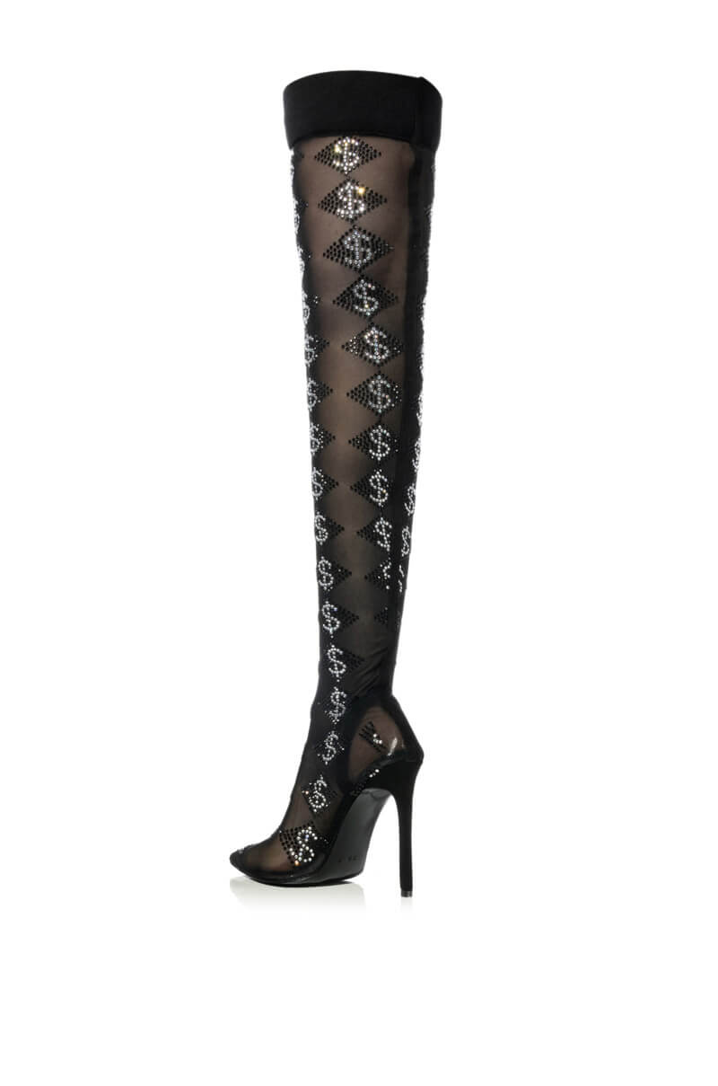 AZALEA WANG BLING BLING STILETTO BOOT IN BLACK