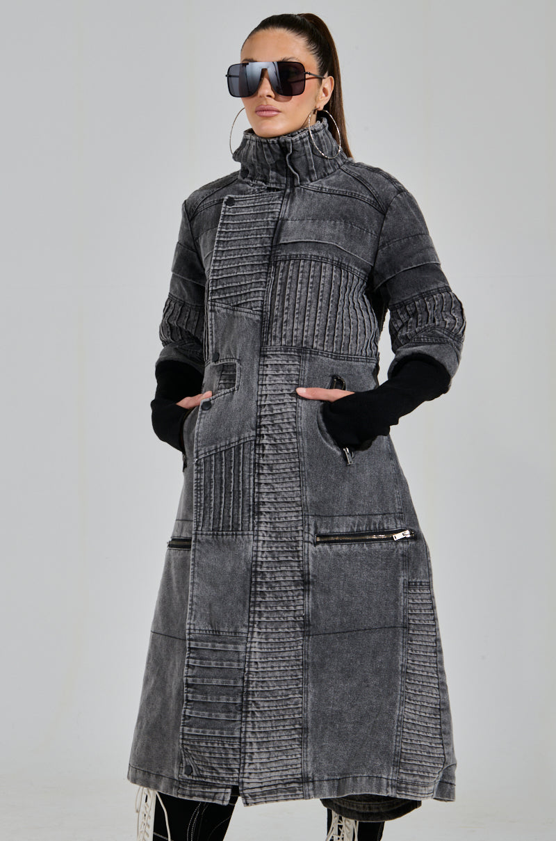 VORTEX DENIM TRENCH COAT