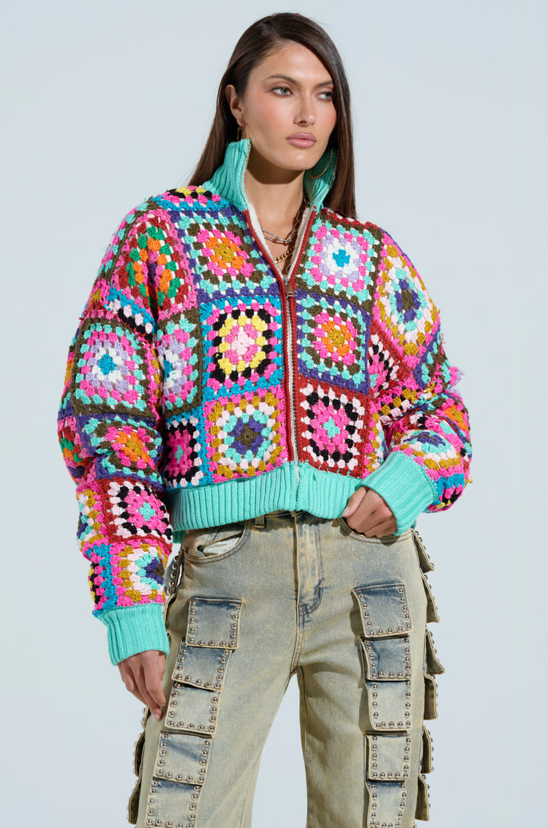 AZURRA CROCHET BOMBER