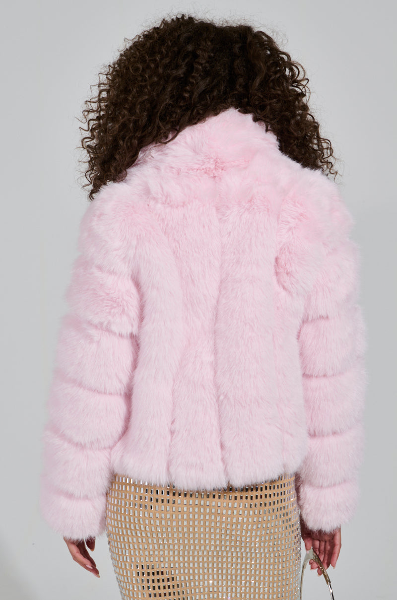 BERRIES AND CREAM FAUX FUR JACKET