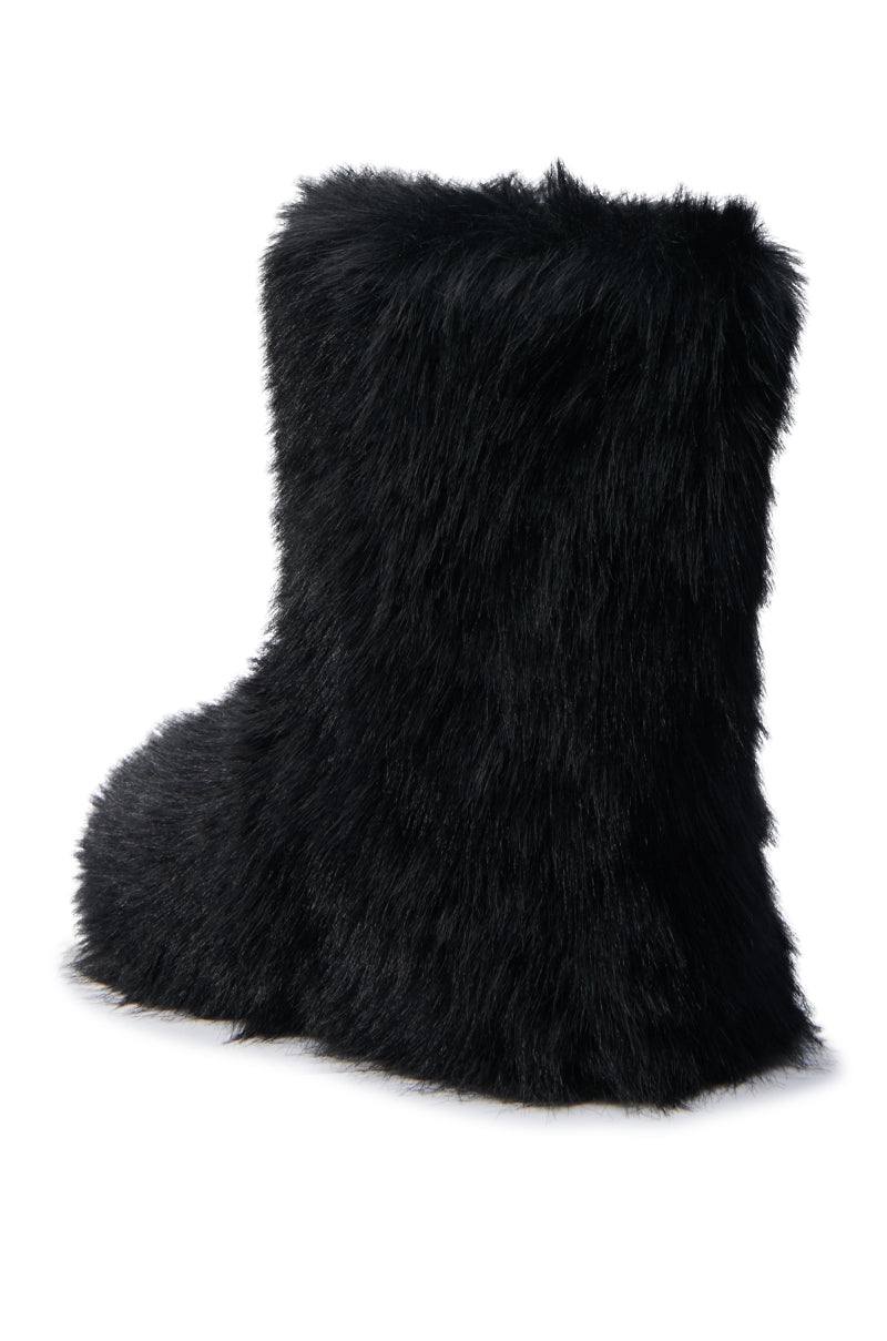 MELANIE BLACK FURRY BOOTIE