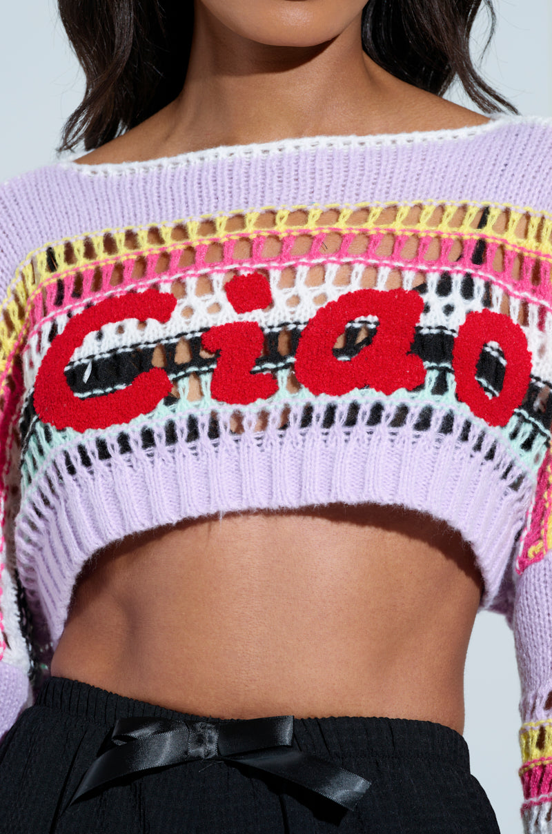 CIAO KNITTED CROPPED SWEATER