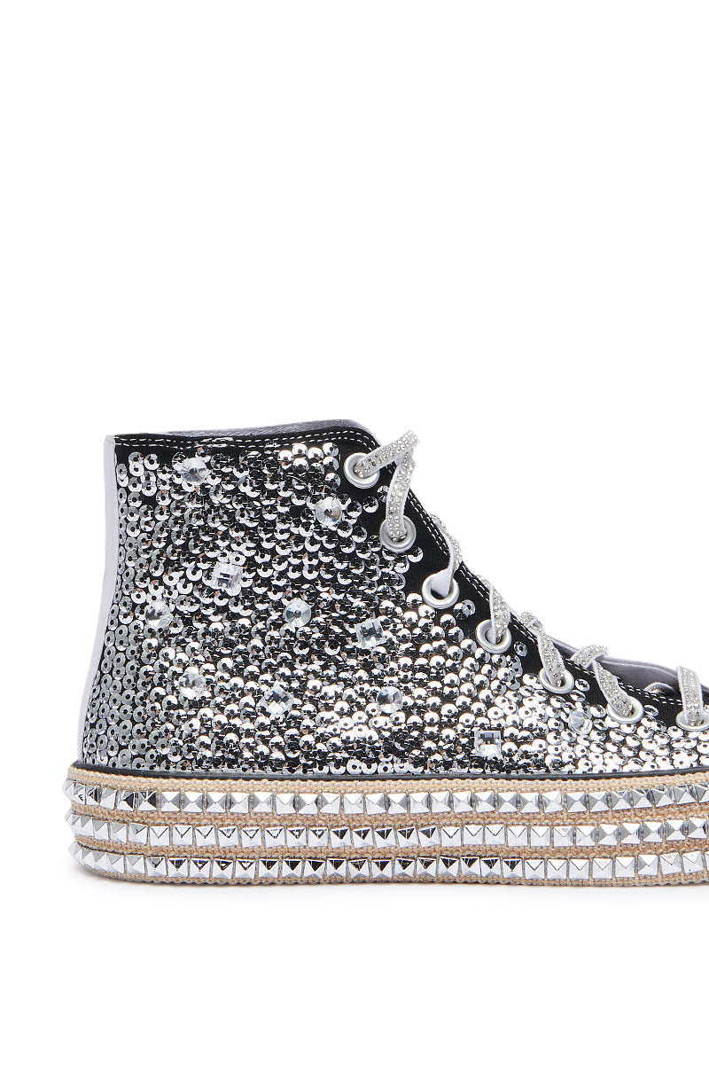 ASH BLACK WHITE EMBELLISHED SNEAKER