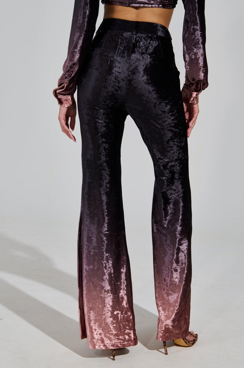 NEVER SWITCH UP OMBRE FLARE LEG PANT IN BLACK