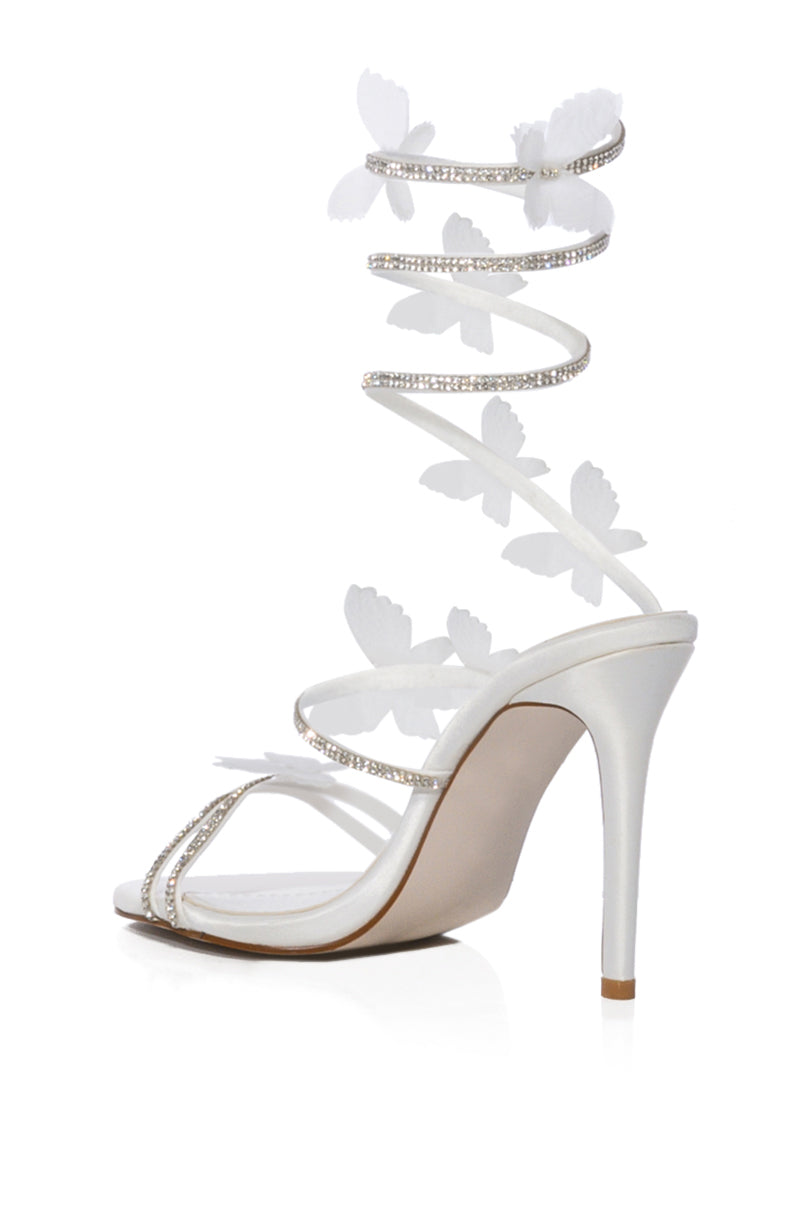 AZALEA WANG ARYANA BUTTERFLY WRAP UP HEEL IN WHITE