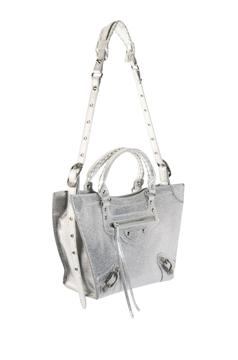 JINNX PU TOTE IN SILVER