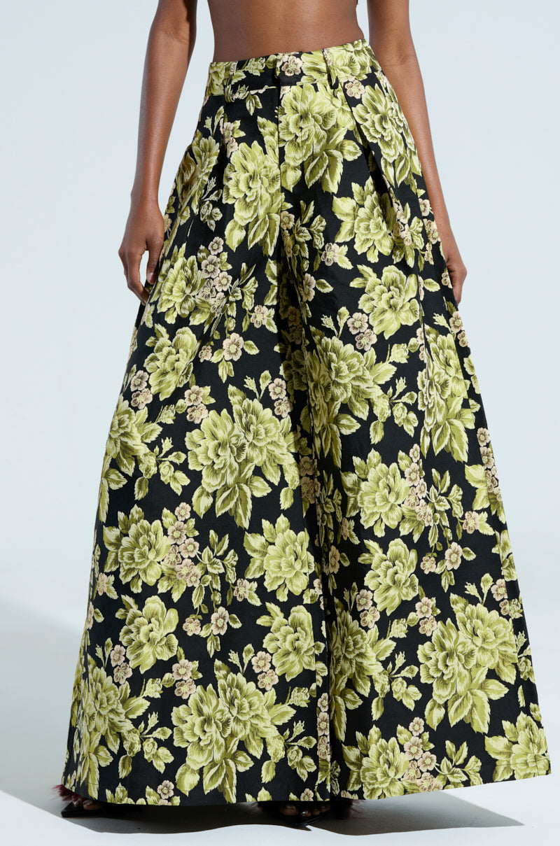 BUY MYSELF FLOWERS BROCADE TROUSER