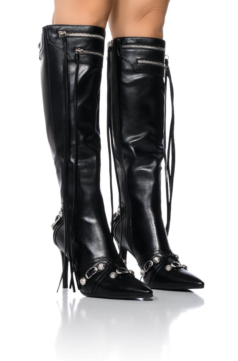 AZALEA WANG JUST FOR YOU STILETTO BOOT IN BLACK