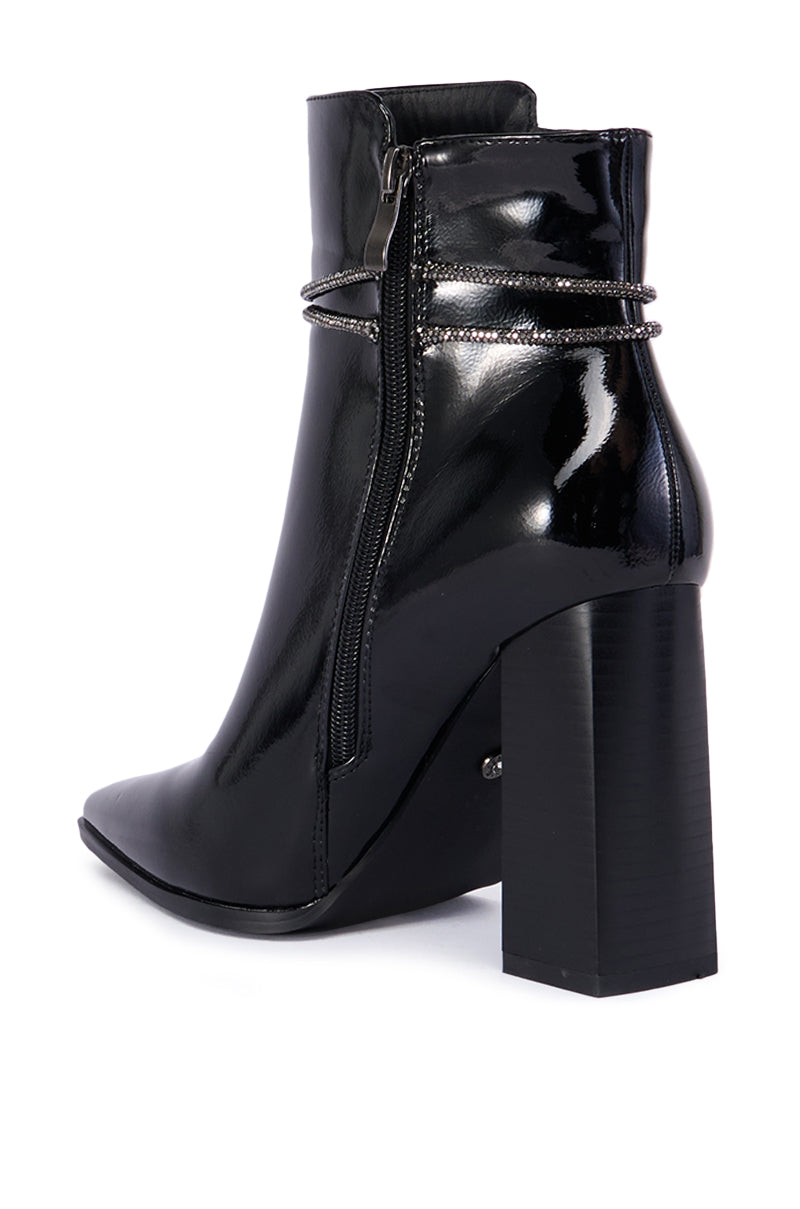 AZALEA WANG NIGHTLY BLACK PATENT BOOTIE