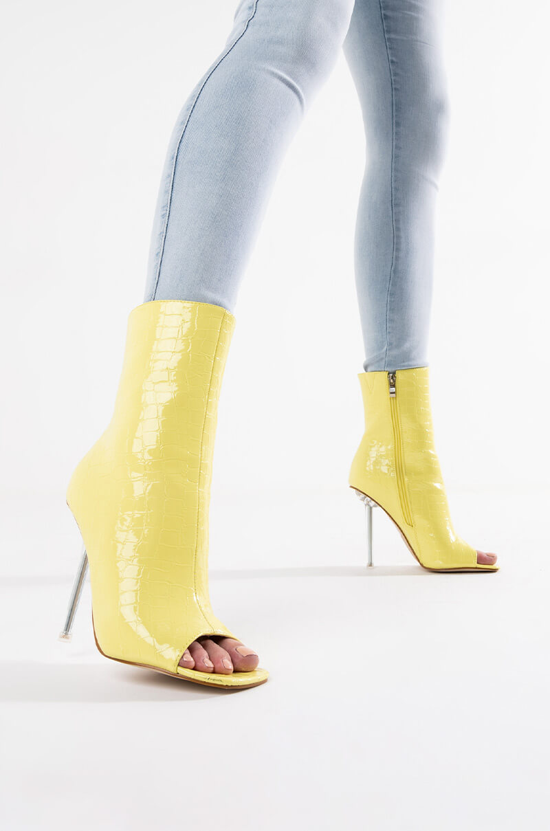 AZALEA WANG ALL YOUR LOVE STILETTO BOOTIE IN YELLOW