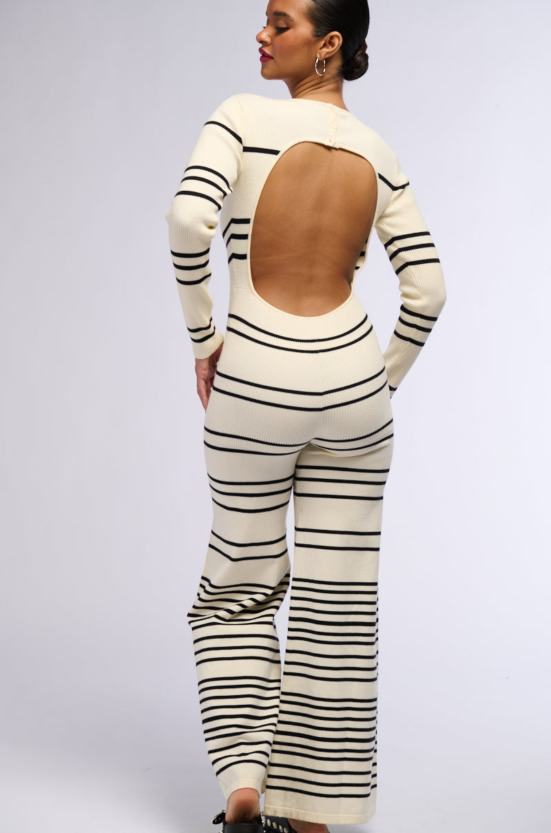 DONNA STRIPED KNIT JUMPSUIT