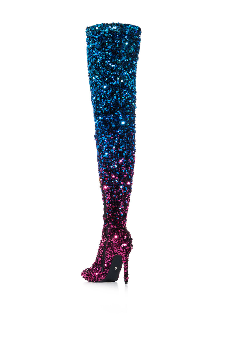 AZALEA WANG ELLIANA MULTI OMBRE SEQUIN BOOT