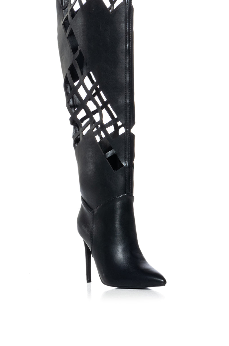 AZALEA WANG KIWANO BLACK CUT OUT BOOT