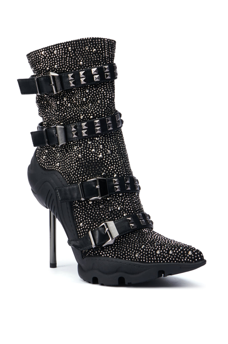 AZALEA WANG EMBELLISHED BOOTIE IN BLACK