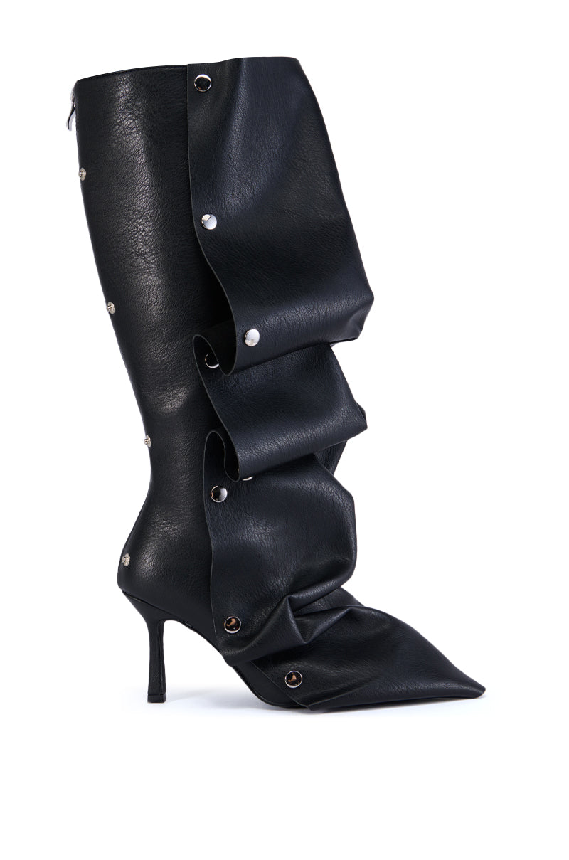 AZALEA WANG IMOGINE BLACK SNAP BOOT