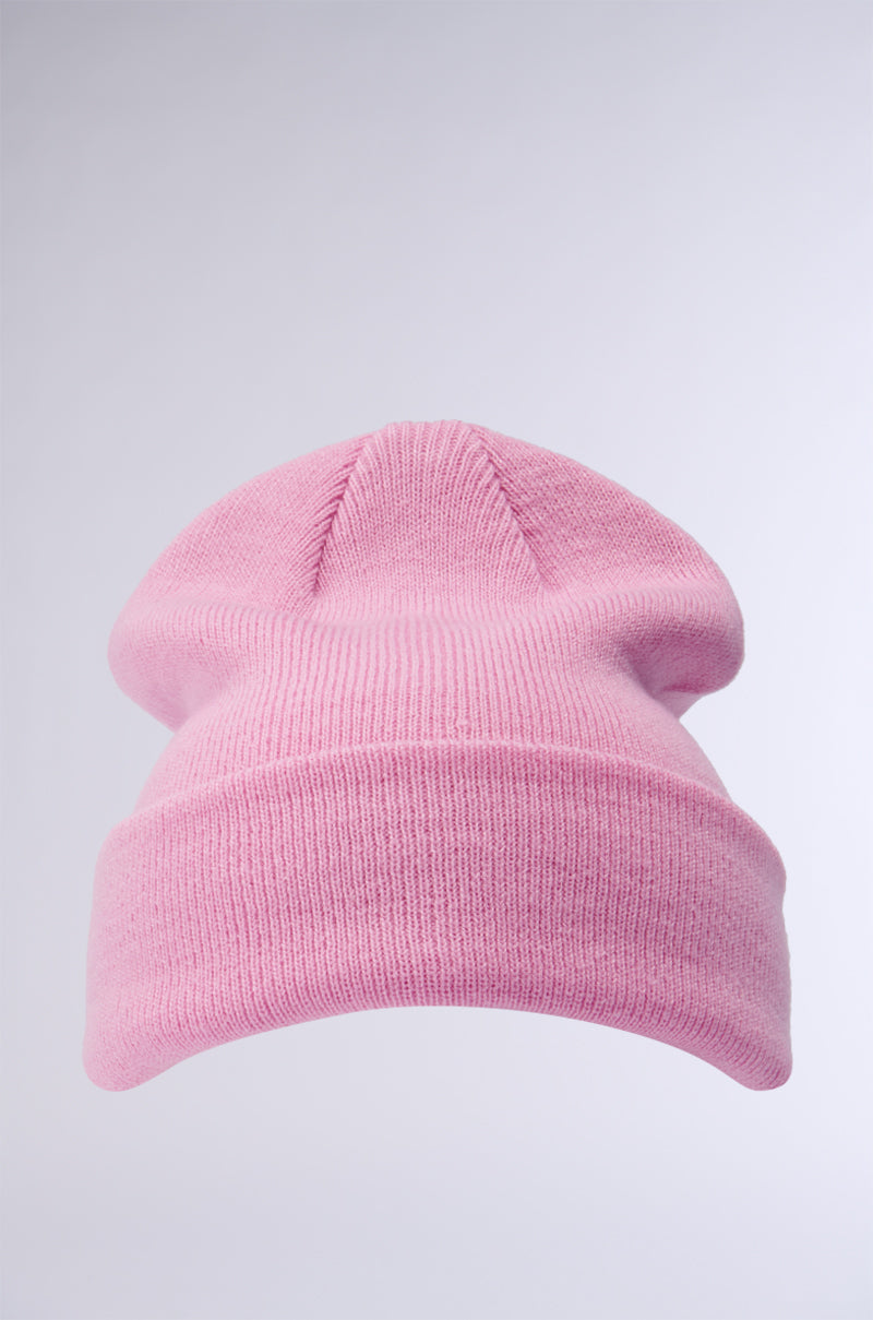 CLASSIC KNIT BEANIE IN LIGHT PINK