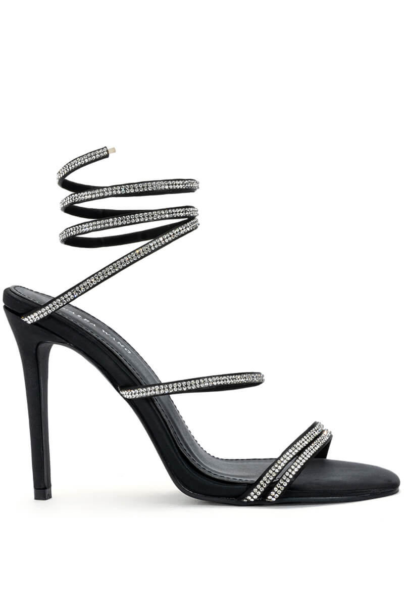 AZALEA WANG LETS GO OUT STILETTO SANDAL IN BLACK