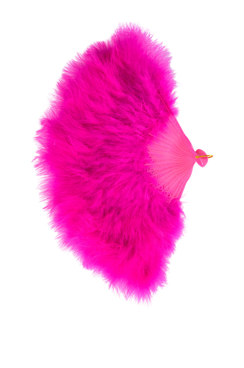 PINK PARTY FEATHER FAN