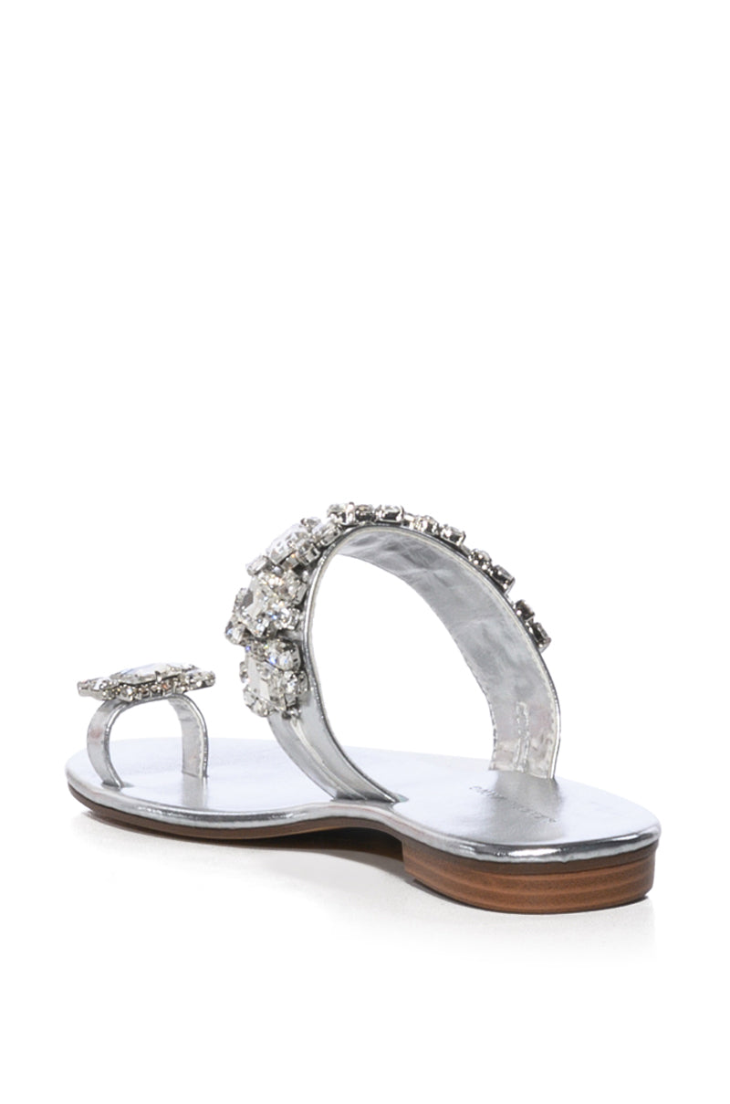 AZALEA WANG WHIMSEY EMBELLISHED SANDAL IN SILVER