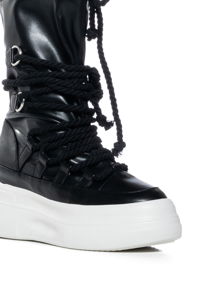 AZALEA WANG RANDOLPH LACE UP HIGH TOP SNEAKER IN BLACK