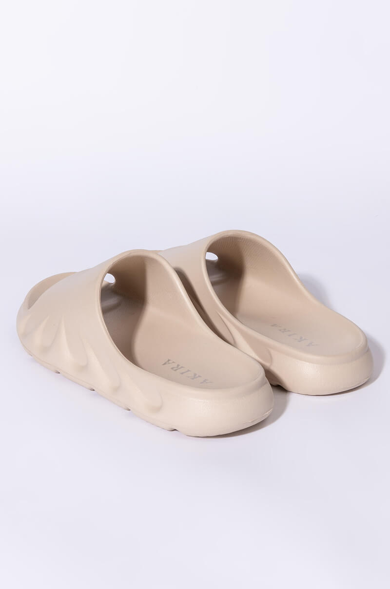 ONLY IN MY DREAMS FLAT SANDAL IN TAUPE