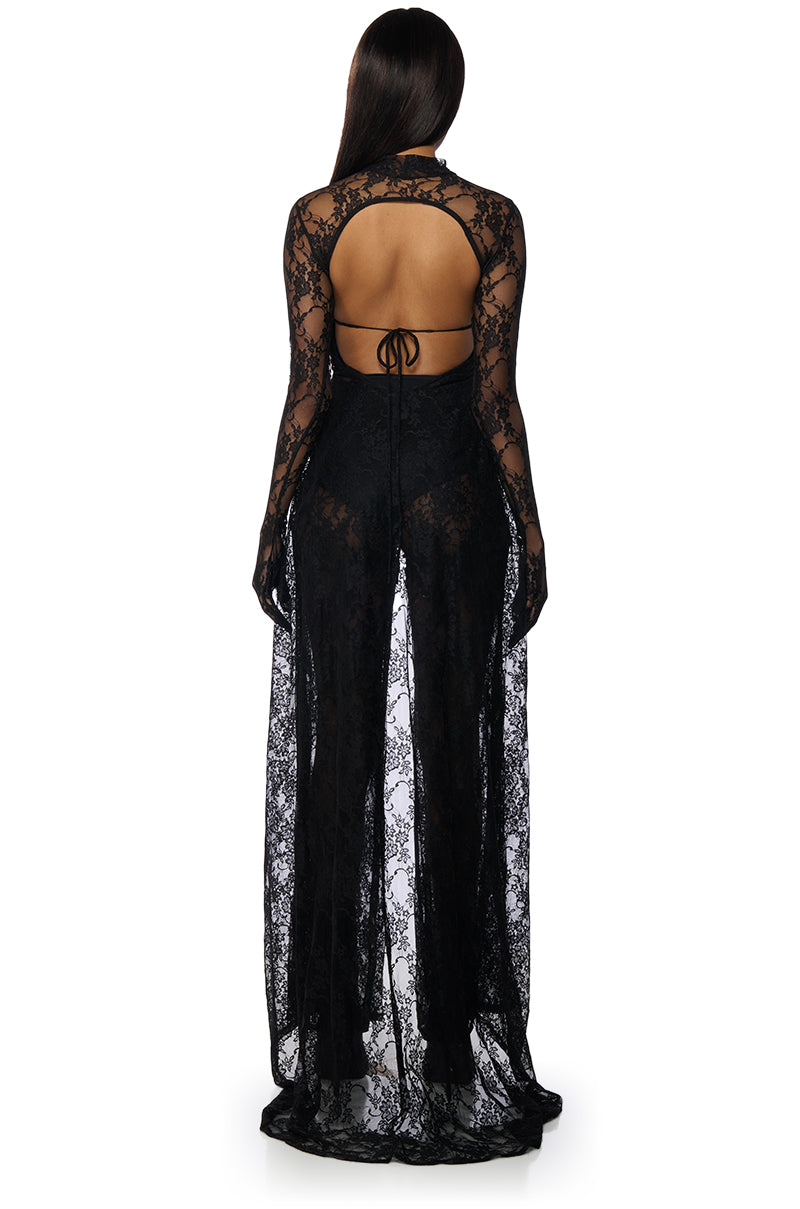 WORK THE ROOM LACE JUMPSUIT