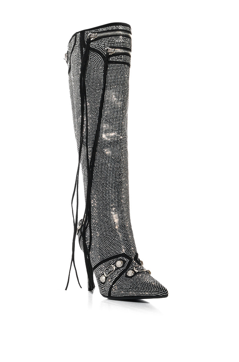 AZALEA WANG MAEVE STILETTO BOOT IN SILVER