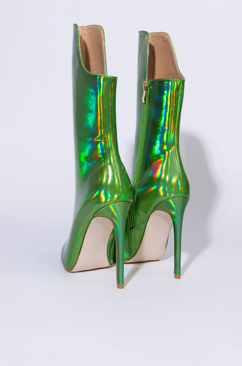 AZALEA WANG HALO SEXY STILETTO BOOTIE IN GREEN
