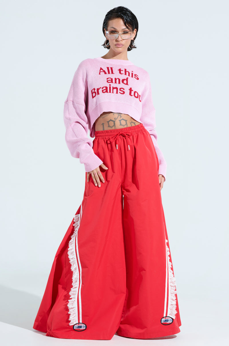 ALL THIS AND BRAINS TOO CROPPED SWEATER