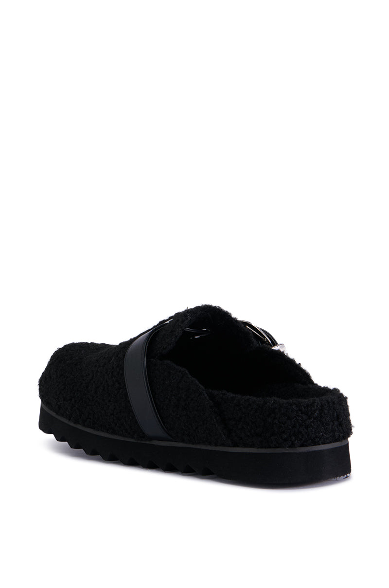 AZALEA WANG DEVANY BLACK SHERPA CLOG