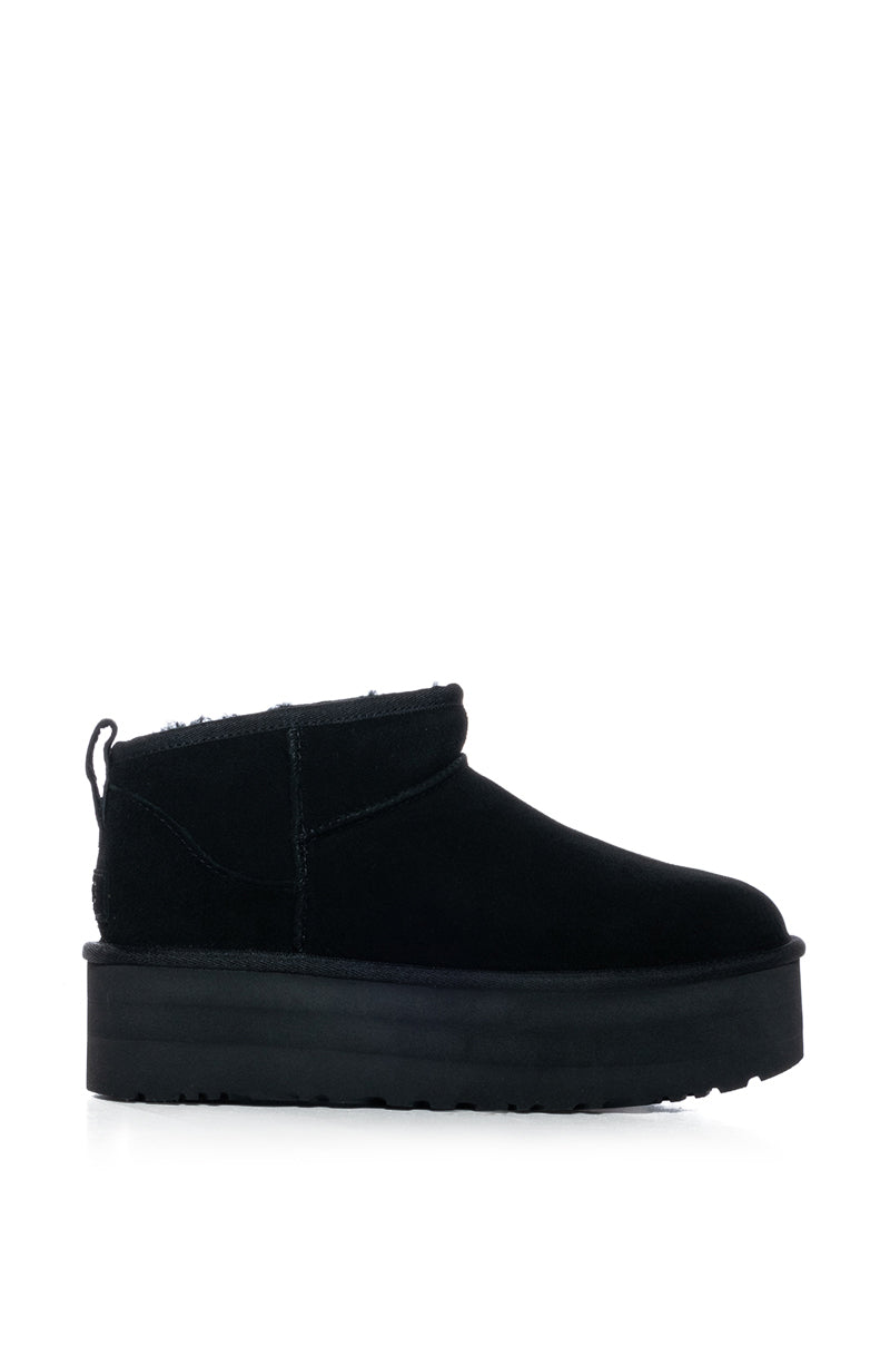 UGG CLASSIC ULTRA MINI PLATFORM BOOTIE IN BLACK