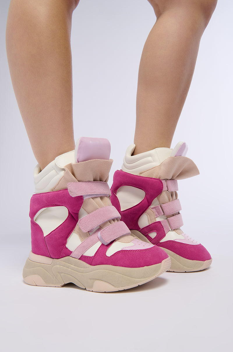 MARANTO CHUNKY PINK WEDGE HEEL SNEAKER