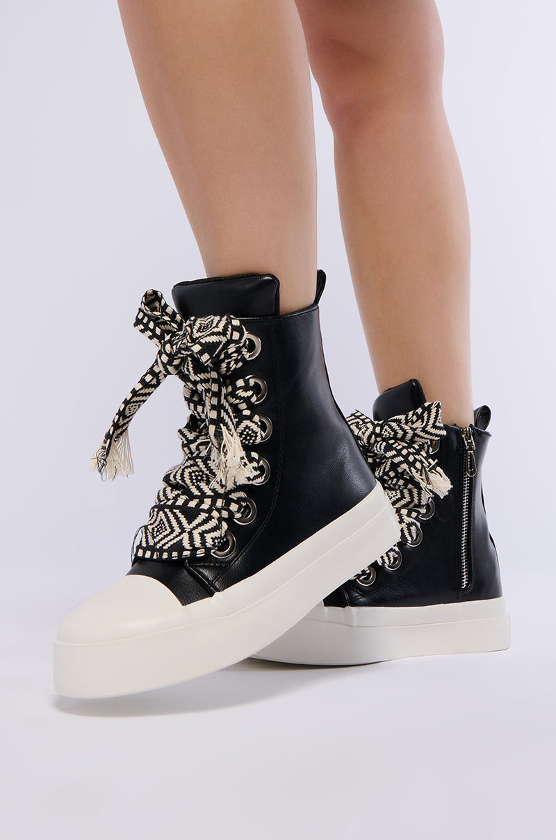 LUKKA HIGH TOP SNEAKER IN BLACK