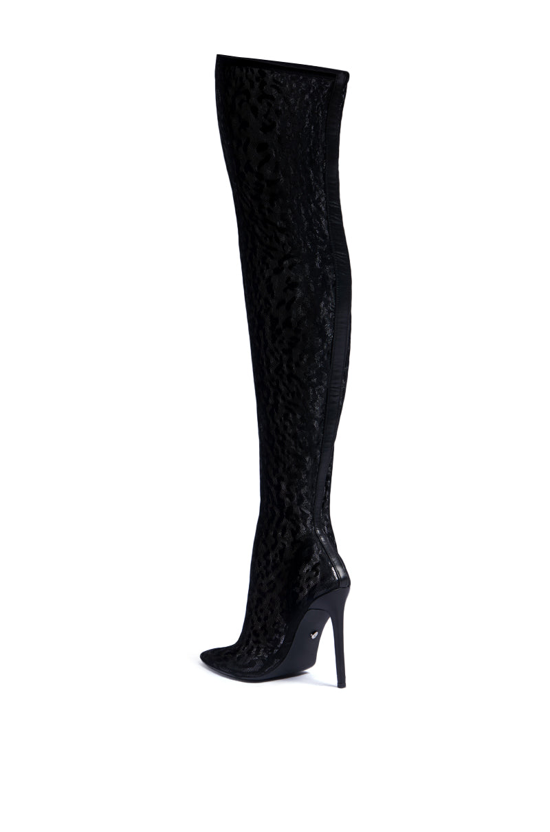 AZALEA WANG FREYJA OVER THE KNEE LACE BOOT IN BLACK