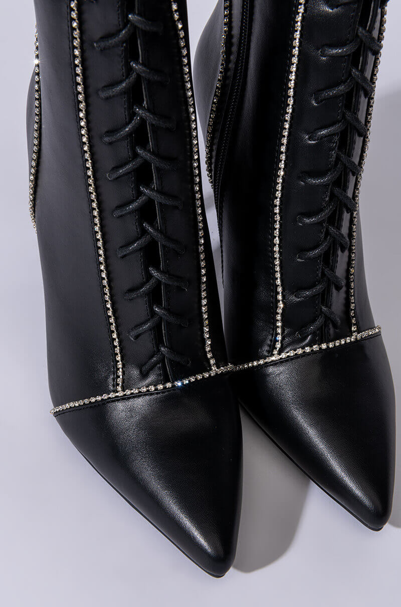 AZALEA WANG NIGHTS IN VEGAS STILETTO BOOTIE IN BLACK