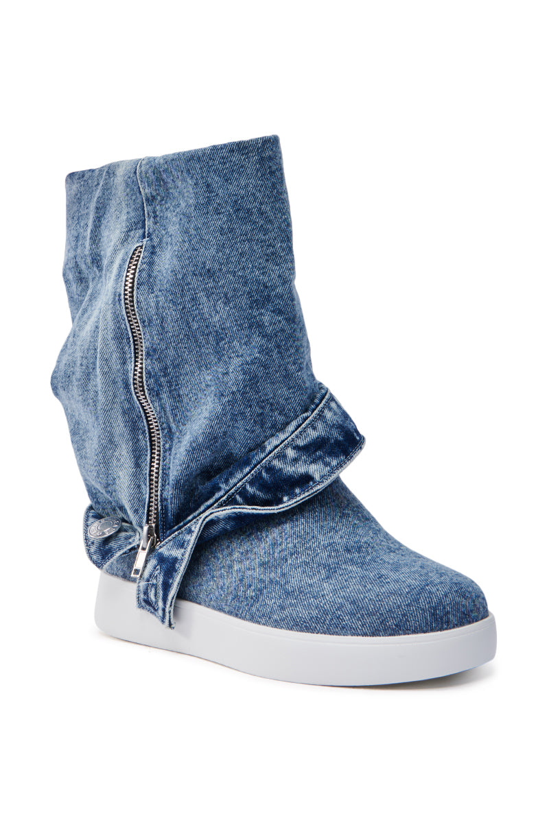 AZALEA WANG KIMIKA DENIM BOOTIE