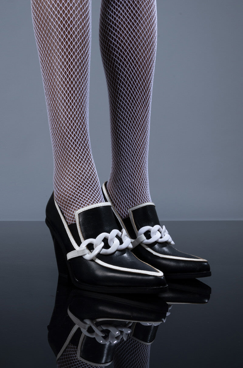 AZALEA WANG WORK HARD PLAY HARD CHUNKY BOOTIE IN BLACK WHITE
