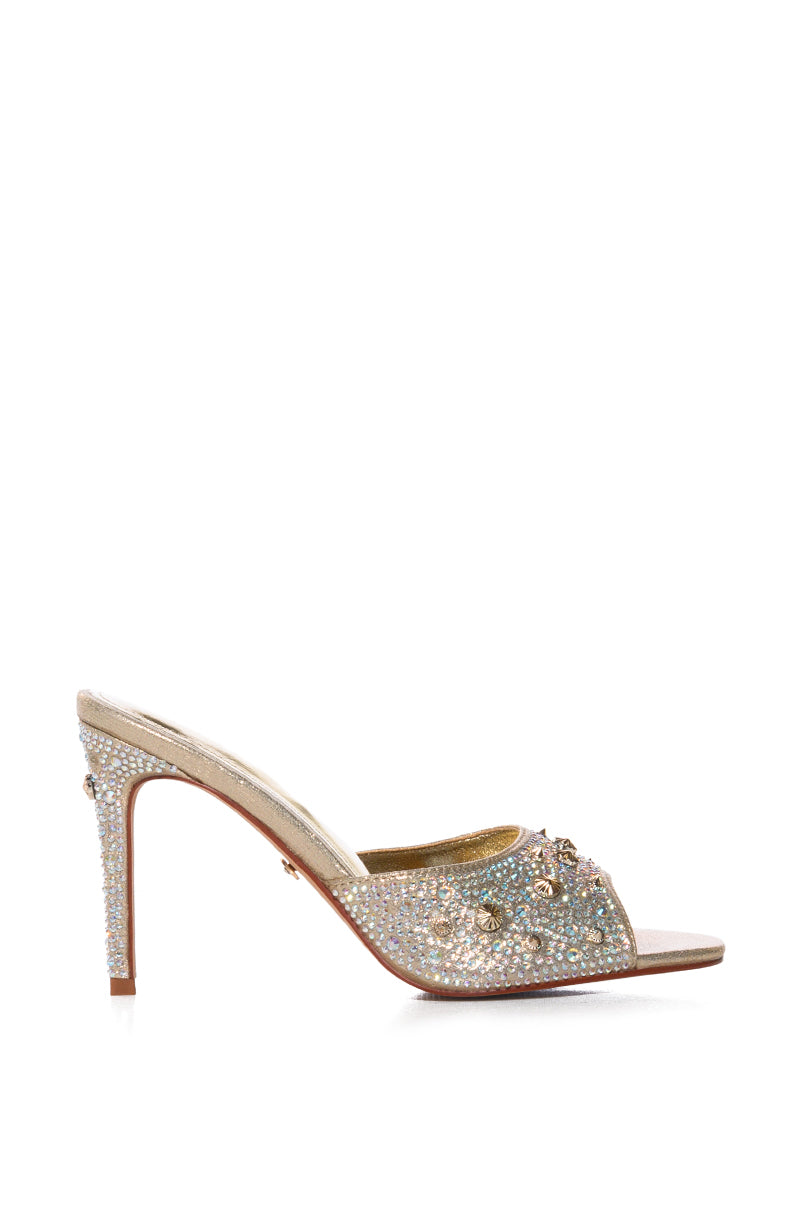 AZALEA WANG THUNDERSTRUCK GOLD EMBELLISHED SANDAL