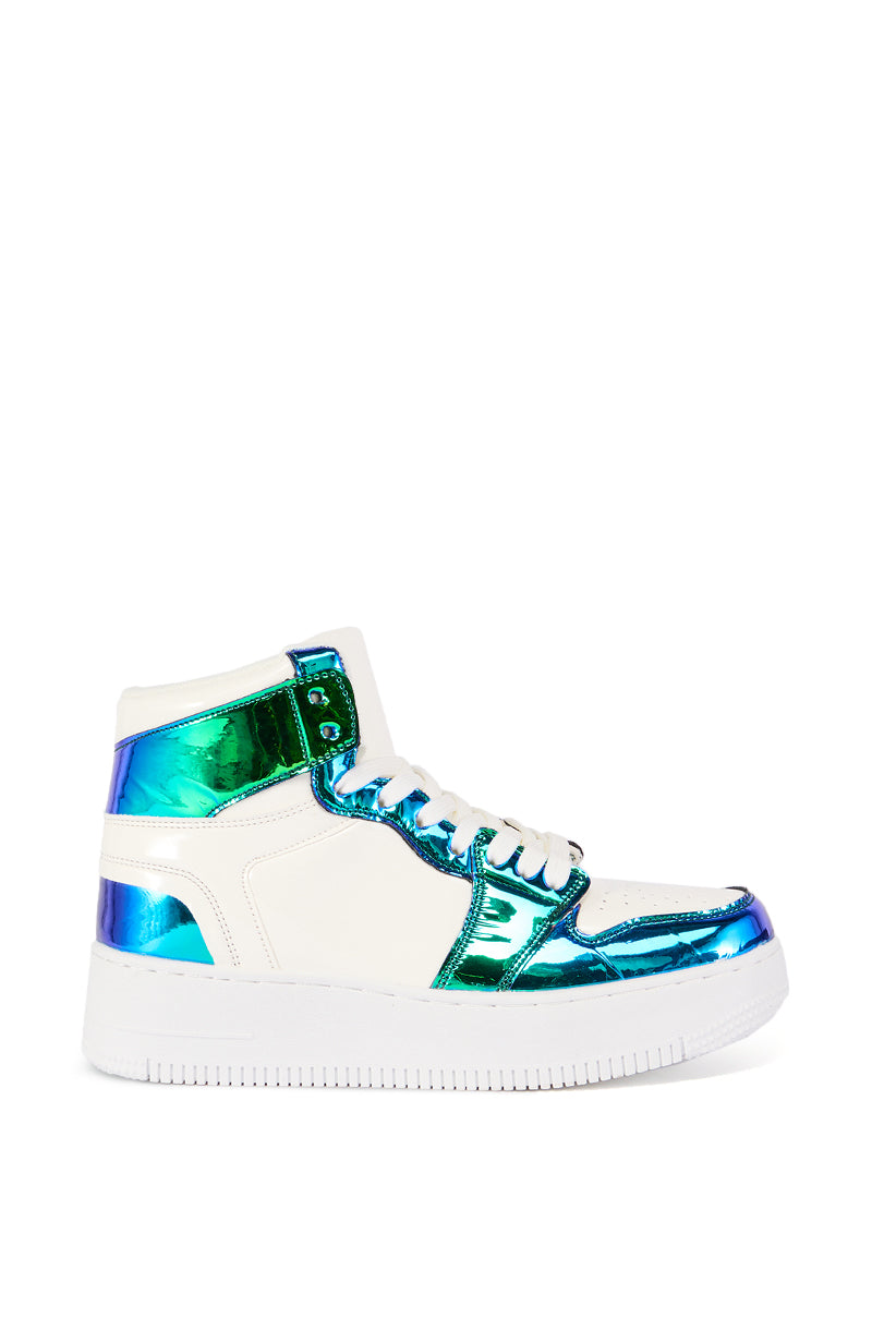 RYLEE GREEN METALLIC HIGH TOP SNEAKER