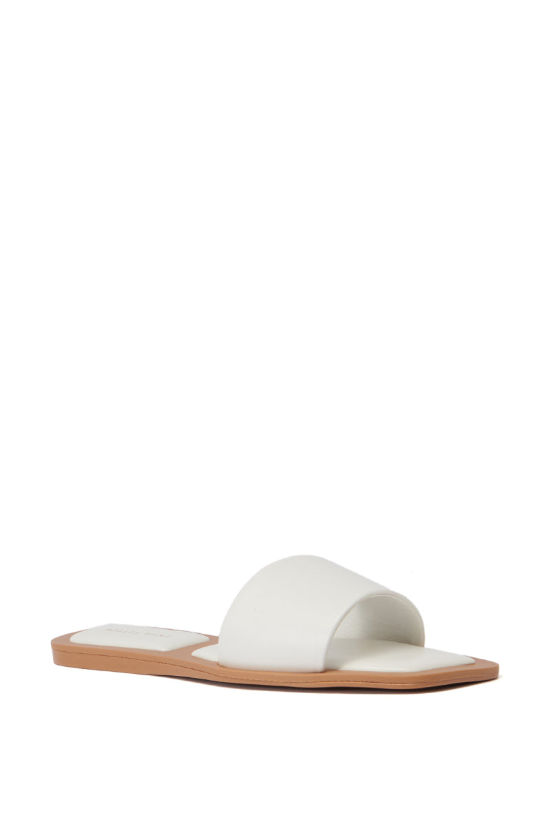 AZALEA WANG CELESTIN WHITE FLAT SANDAL