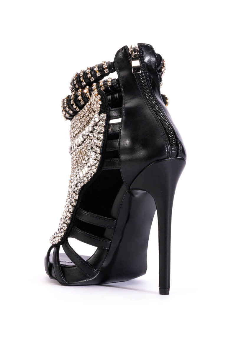 AZALEA WANG PUSH YOUR LUCK STILETTO SANDAL IN BLACK