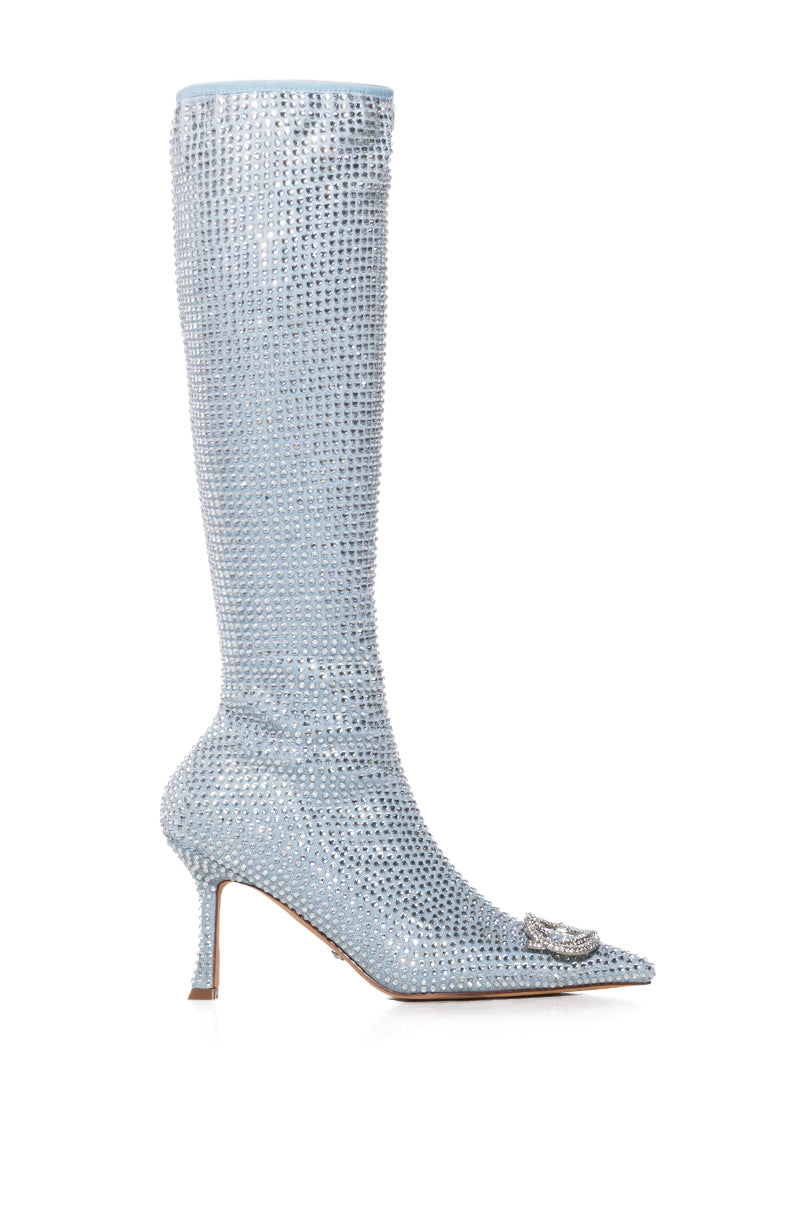 AZALEA WANG CONFECTION DENIM RHINESTONE BOOT