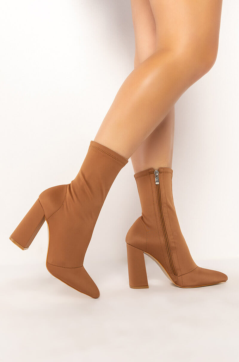 AZALEA WANG NOTHING LASTS FOREVER CHUNKY BOOTIE IN BROWN