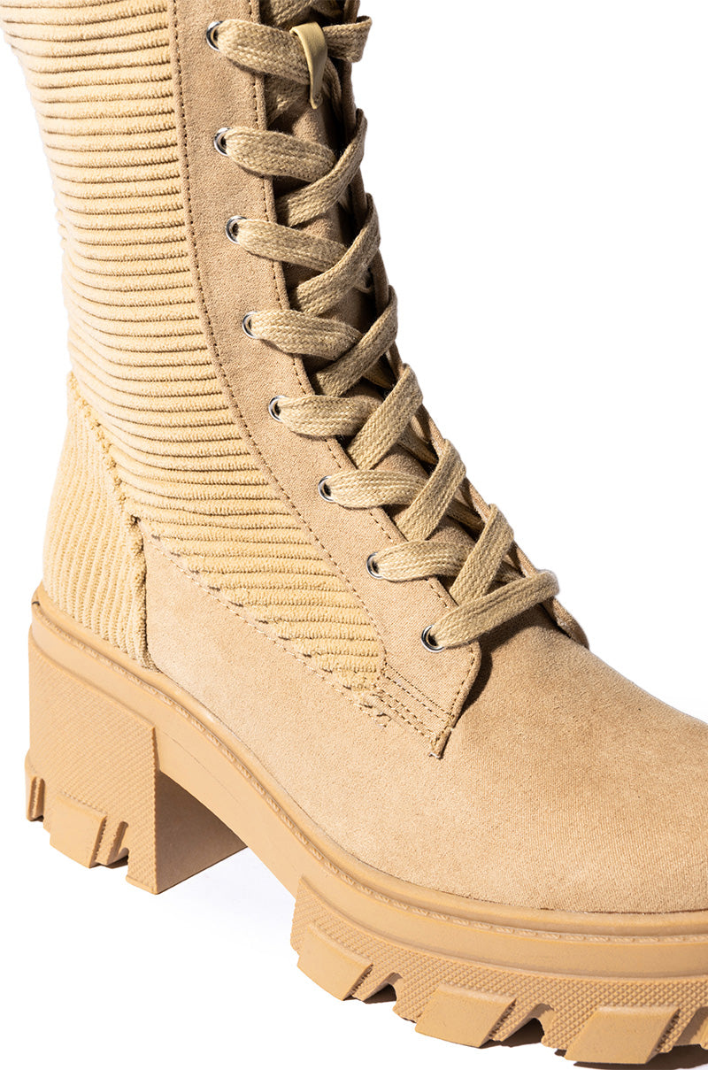 AMBROSE LACE UP BOOT IN TAN