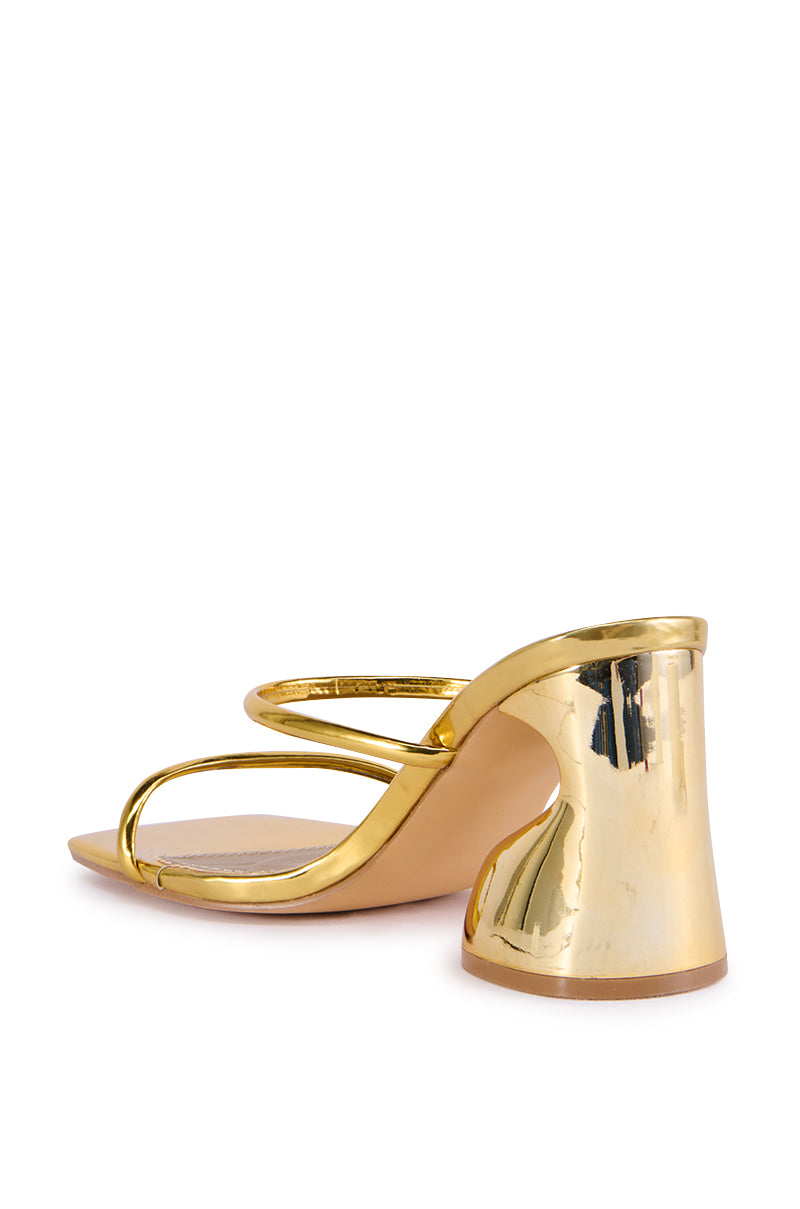 DUNE GOLD STRAPPY ABSTRACT WEDGE HEEL SANDAL