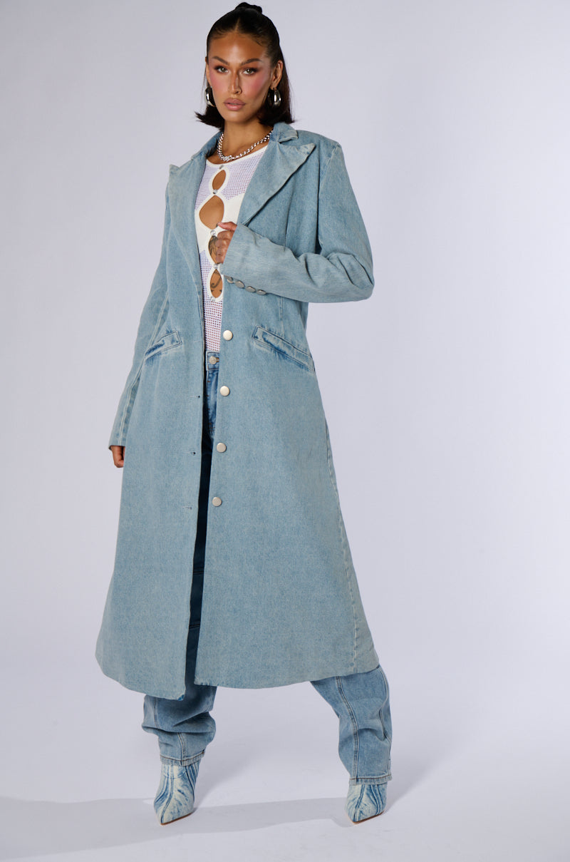 DIVINE TIMING DENIM TRENCH